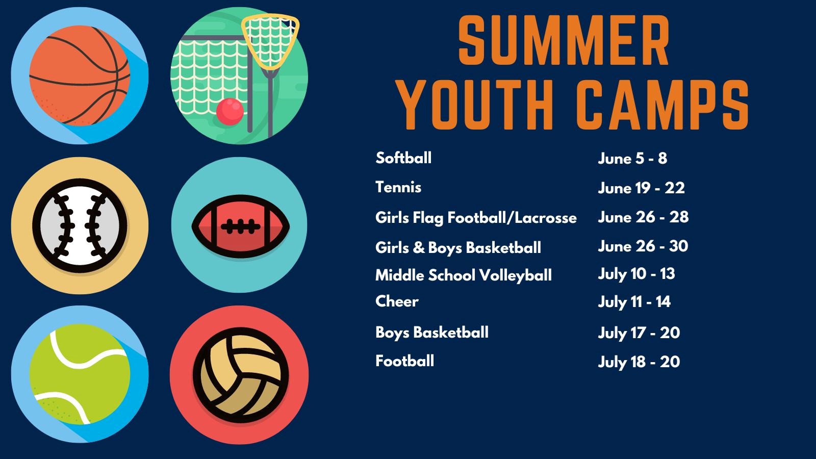 Summer Athletic Youth Camps 2023